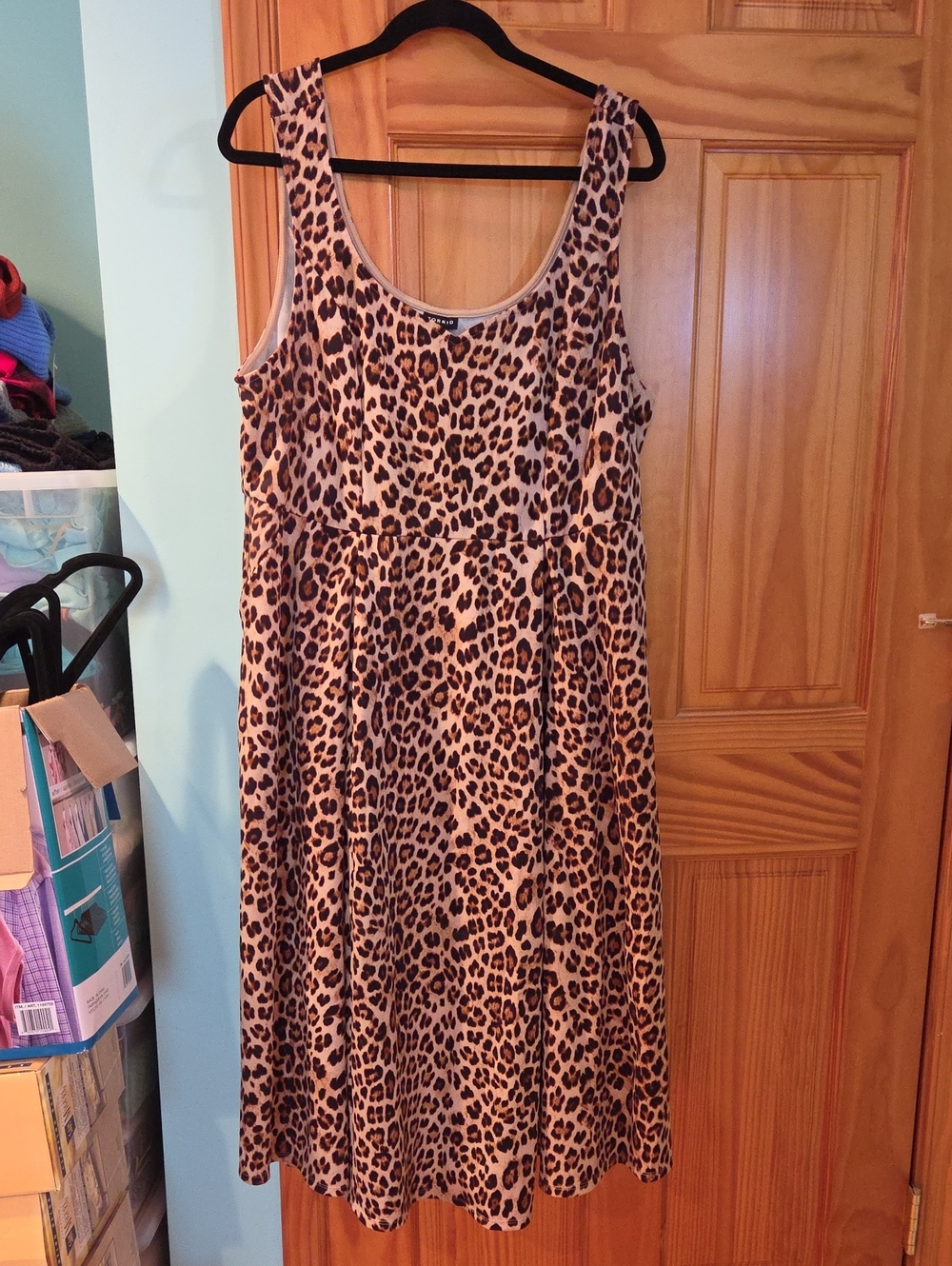 torrid Leopard Print Sleeveless Scoop Neck A-Line Dress - Brown/Tan